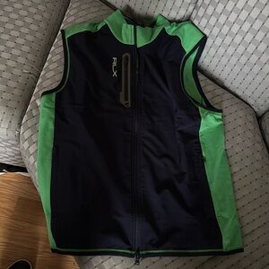 NWT RLX Ralph Lauren Golf Vest Wicking Stretch Hybrid Green/Navy Men's Large$168
